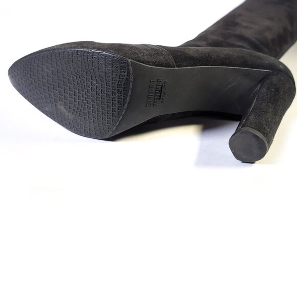 Stuart Weitzman Black Knee High Stretch Black Suede Womens Size 7 - Picture 5 of 7